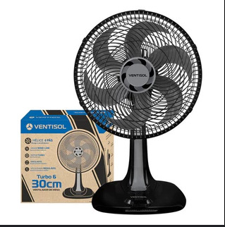 VENTILADOR MESA VENTISOL 30CM TURBO PRETO 127V 548
